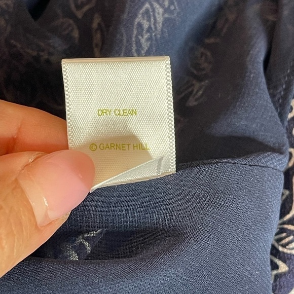 Garnet Hill silk Blue Floral Mini Dress, collar, Sleeveless, Size 2 - Picture 7 of 11